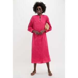 HYACINTH HOUSE Guava Embroidered Wisteria Caftan Size M NWT